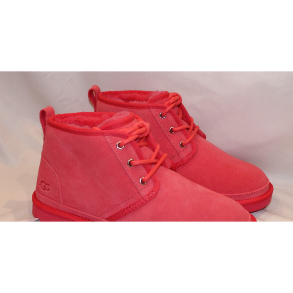 NIB UGG WOMEN'S NEUMEL CHUKKA SUEDE SHEARLING LINED ANKLE BOOTS PGW PINK SZ 8 - Picture 4 of 7
